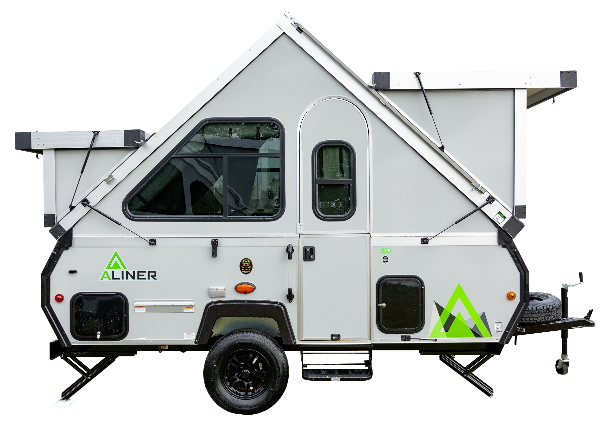 A camper trailer on a white background.